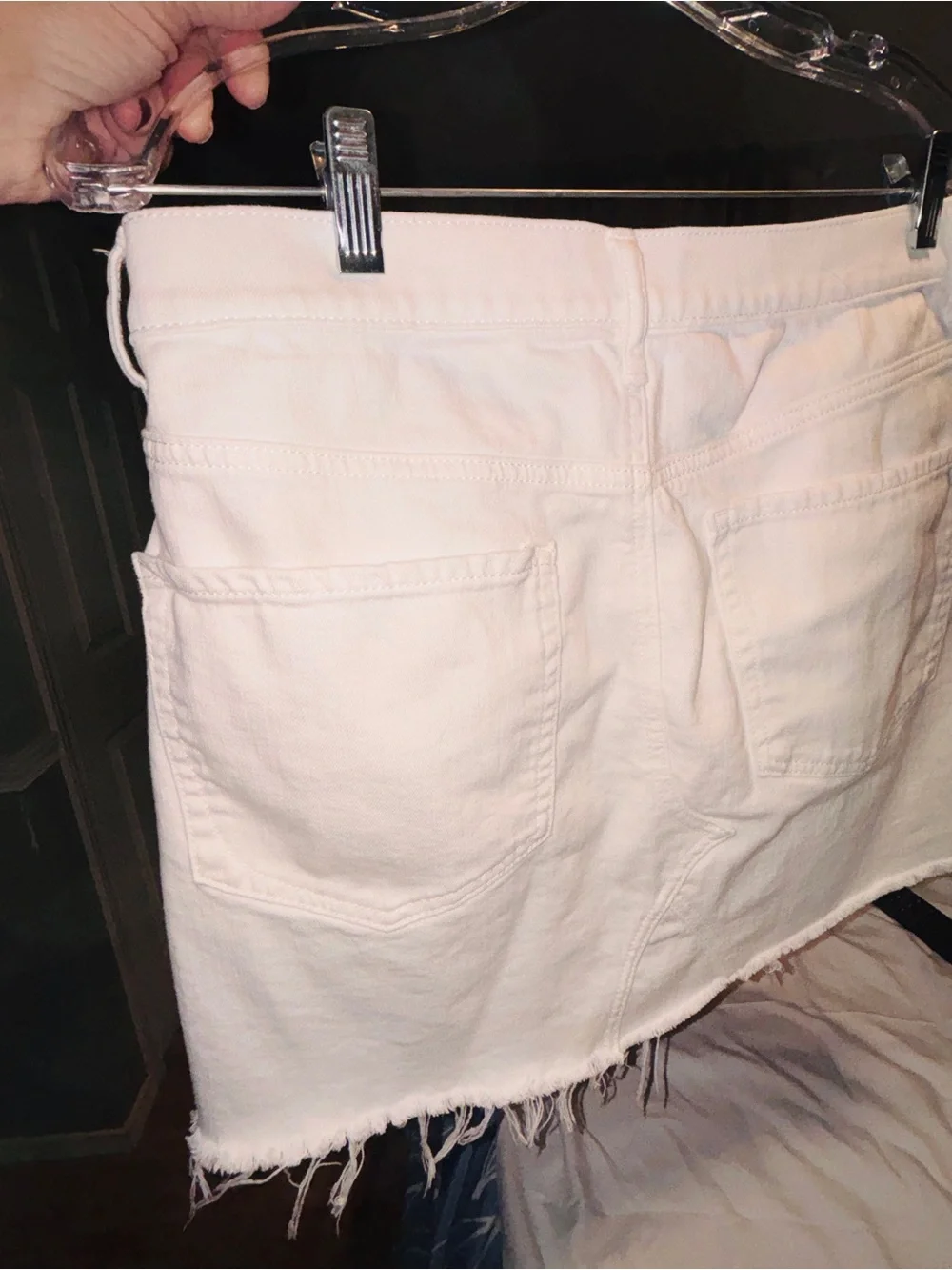 Express White Denim Frayed Hem Skirt Size 10